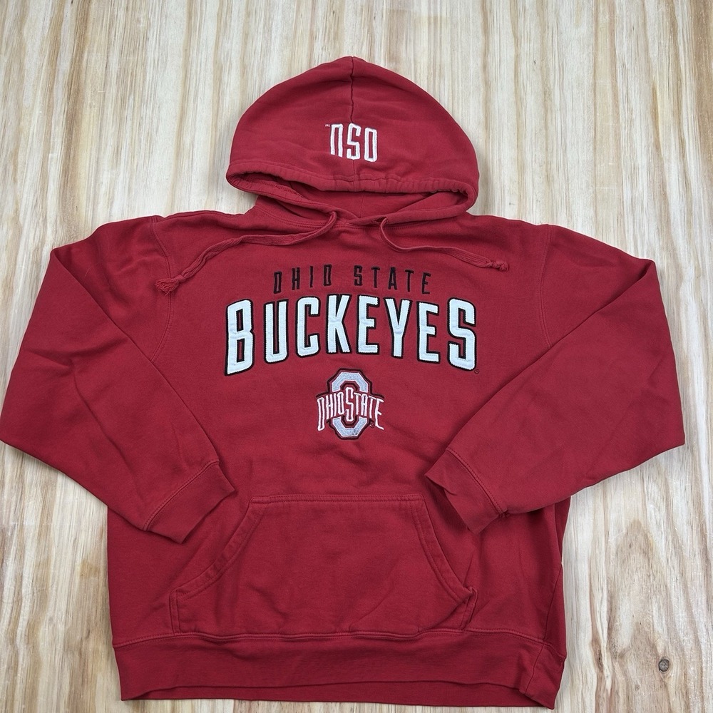 Varsity Authentic Apparel Ohio State Hooded Pullover Sweatshirt Womens Large Red